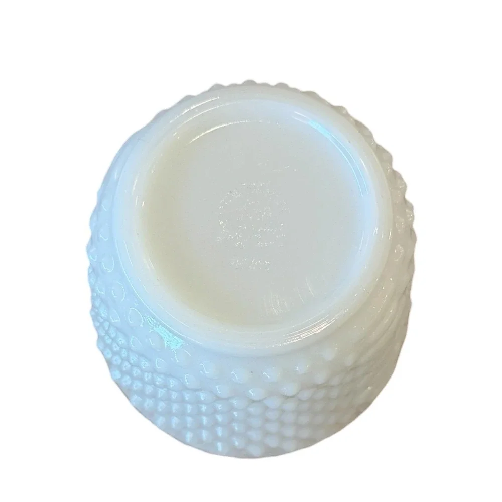 Vintage Hobnail White Milk Glass Fire King 5.25